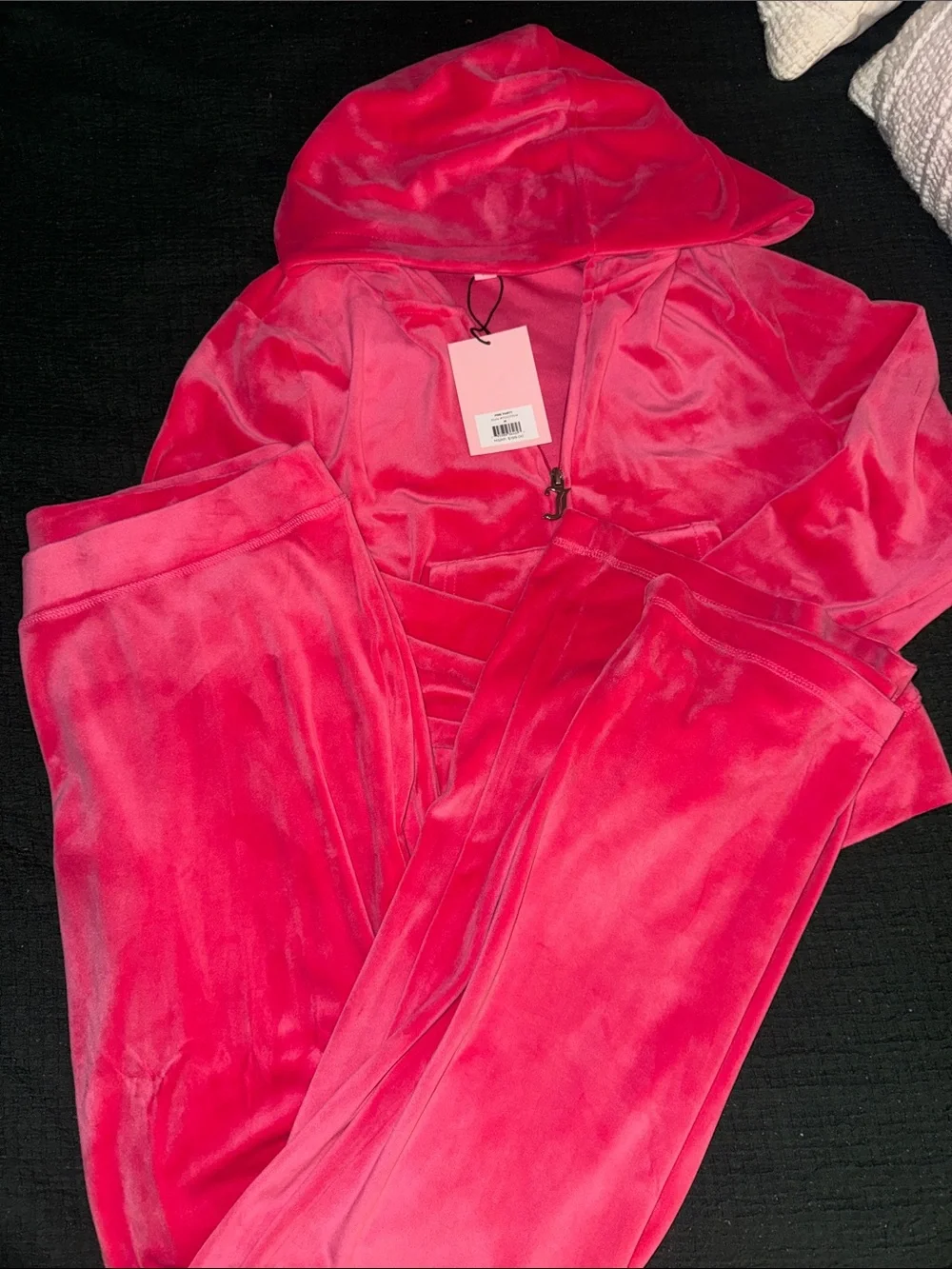 Juicy Couture Bright Pink Velour Hoodie & Jogger Set